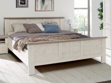 Bett >Indianapolis< in Schneeeiche - 193x95,2x210,4cm (BxHxT)