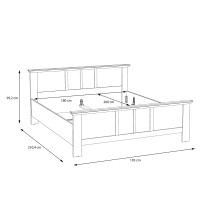 Bett >Indianapolis< in Schneeeiche - 193x95,2x210,4cm (BxHxT)