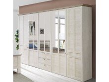 Kleiderschrank >Indianapolis< in Schneeeiche - 254,4x216,6x62,1cm (BxHxT)
