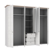 Kleiderschrank >Indianapolis< in Schneeeiche - 254,4x216,6x62,1cm (BxHxT)