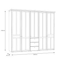 Kleiderschrank >Indianapolis< in Schneeeiche - 254,4x216,6x62,1cm (BxHxT)