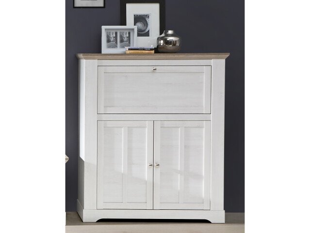 Highboard >Indianapolis< in Schneeeiche - 115,3x136,1x44,3cm (BxHxT)
