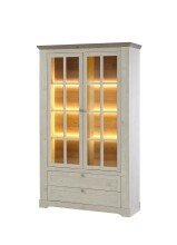 Vitrine >Indianapolis< in Schneeeiche - 125,3x209,8x44,3cm (BxHxT)