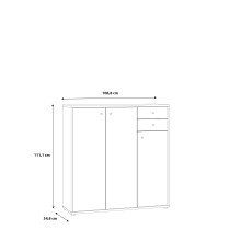 Kommode >Tembi< in Weiß - 108,8x111,1x34,8cm (BxHxT)