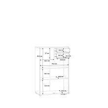 Kommode >Tembi< in Weiß - 73,7x111,1x34,8cm (BxHxT)