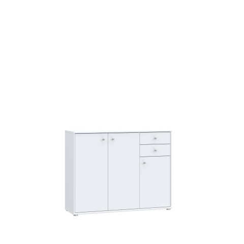 Kommode >Tembi< in Weiß - 108,8x85,5x34,8cm (BxHxT)