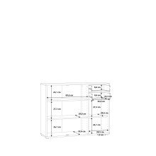 Kommode >Tembi< in Weiß - 108,8x85,5x34,8cm (BxHxT)