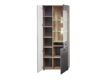 Vitrine >Lydias< in Flagstaff Oak Umbria - 80x202x38cm (BxHxT)