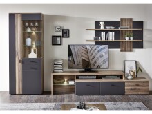 Vitrine >Lydias< in Flagstaff Oak Umbria - 80x202x38cm (BxHxT)