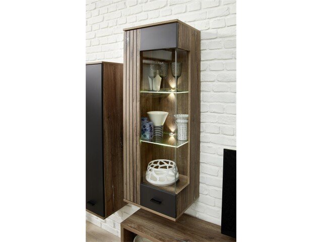 Hängevitrine >Lydias< in Flagstaff Oak Umbria - 45x129x38cm (BxHxT)