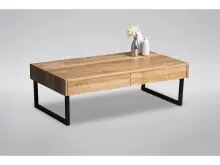 Couchtisch >Livvyy< in Wildeiche aus Massivholz,...