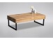 Couchtisch >Livvyy< in Wildeiche aus Massivholz, Metall - 110x35x60cm (BxHxT)