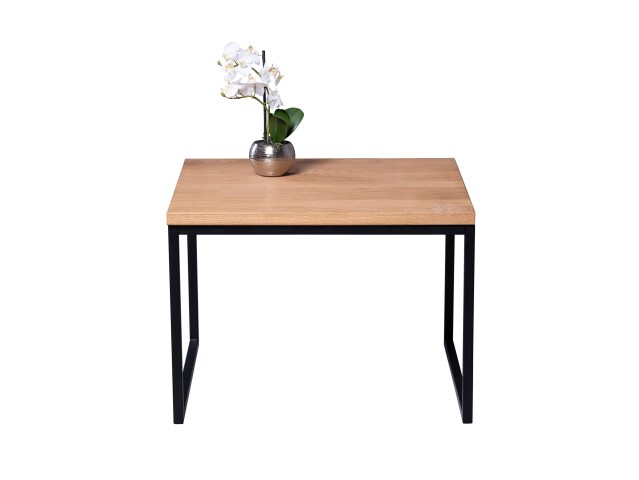 Couchtisch >Detroit< in Wildeiche aus Massivholz, Metall - 60x45x60cm (BxHxT)