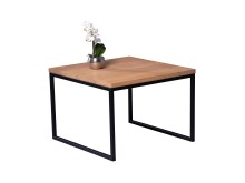 Couchtisch >Detroit< in Wildeiche aus Massivholz, Metall - 60x45x60cm (BxHxT)