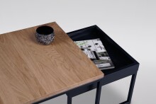 Couchtisch >Detroit< in Wildeiche aus Massivholz, Metall - 60x45x60cm (BxHxT)