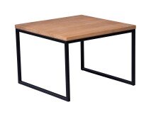 Couchtisch >Detroit< in Wildeiche aus Massivholz, Metall - 60x45x60cm (BxHxT)