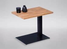 Beistelltisch >Beulah< in Wildeiche aus Massivholz, Metall - 55x50x40cm (BxHxT)