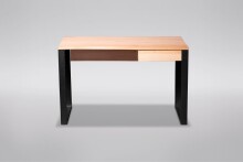 Schreibtisch >Kermit< in Kernbuche aus Massivholz, Metall - 120x75x60cm (BxHxT)
