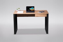 Schreibtisch >Kermit< in Wildeiche aus Massivholz, Metall - 120x75x60cm (BxHxT)