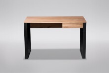 Schreibtisch >Kermit< in Wildeiche aus Massivholz, Metall - 120x75x60cm (BxHxT)