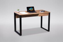 Schreibtisch >Kermit< in Wildeiche aus Massivholz, Metall - 120x75x60cm (BxHxT)