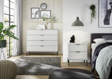 Kommode >Boulder< in Kreidegrau matt Lack QF - 51x62x45cm (BxHxT)