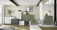 Kommode >Boulder< in Pine Green matt Lack DB - 51x62x45cm (BxHxT)