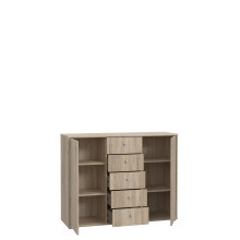 Kommode >Tembi< in Sonoma-Eiche - 108,8x85,5x34,8cm (BxHxT)