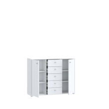 Kommode >Tembi< in Weiß - 108,8x85,5x34,8cm (BxHxT)