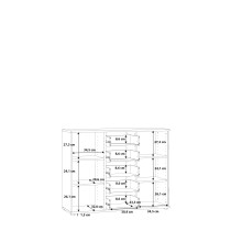 Kommode >Tembi< in Weiß - 108,8x85,5x34,8cm (BxHxT)