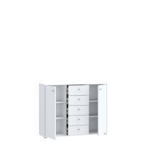Kommode >Tembi< in Weiß - 108,8x85,5x34,8cm (BxHxT)