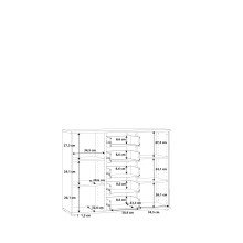 Kommode >Tembi< in Weiß - 108,8x85,5x34,8cm (BxHxT)