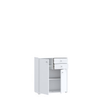 Kommode >Tembi< in Weiß - 73.7x85.5x34.8cm (BxHxT)