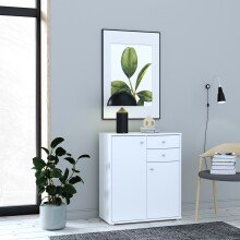 Kommode >Tembi< in Weiß - 73.7x85.5x34.8cm (BxHxT)