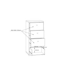 Kommode >Tembi< in Sonoma-Eiche - 38.6x85.5x34.8cm (BxHxT)