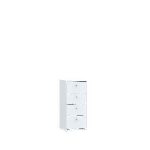 Kommode >Tembi< in Weiß - 38.6x85.5x34.8cm (BxHxT)