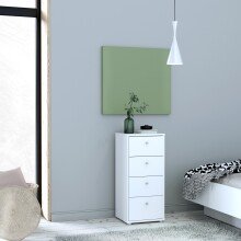 Kommode >Tembi< in Weiß - 38.6x85.5x34.8cm (BxHxT)