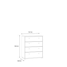 Kommode >Tembi< in Weiß - 73.7x85.5x34.8cm (BxHxT)