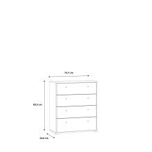 Kommode >Tembi< in Weiß - 73.7x85.5x34.8cm (BxHxT)