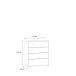 Kommode >Tembi< in Weiß - 73.7x85.5x34.8cm (BxHxT)