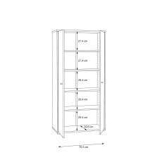 Aktenschrank >Tembi< in Sonoma-Eiche - 73.7x149.5x34.8cm (BxHxT)