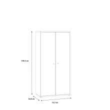 Aktenschrank >Tembi< in Weiß - 73.7x149.5x34.8cm (BxHxT)