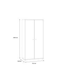 Aktenschrank >Tembi< in Weiß - 73.7x149.5x34.8cm (BxHxT)