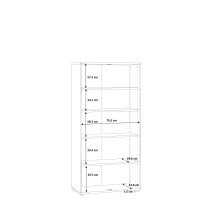 Aktenschrank >Tembi< in Weiß - 73.7x149.5x34.8cm (BxHxT)
