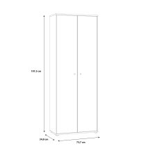 Aktenschrank >Tembi< in Weiß - 73.7x197.5x34.8cm (BxHxT)