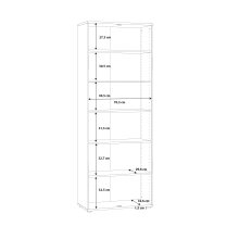 Aktenschrank >Tembi< in Weiß - 73.7x197.5x34.8cm (BxHxT)