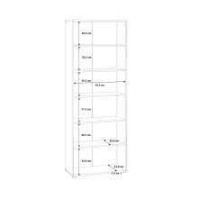 Regal >Tembi< in Weiß - 73.7x197.5x34.8cm (BxHxT)