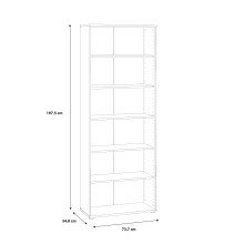 Regal >Tembi< in Weiß - 73.7x197.5x34.8cm (BxHxT)