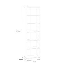 Regal >Tembi< in Weiß - 54x197.5x34.8cm (BxHxT)