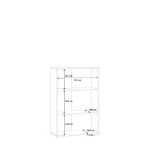 Regal >Tembi< in Weiß - 73.7x111.1x34.8cm (BxHxT)